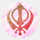 Sikh Khanda "Fearless & Free" Runder Aufkleber (Vorderseite)