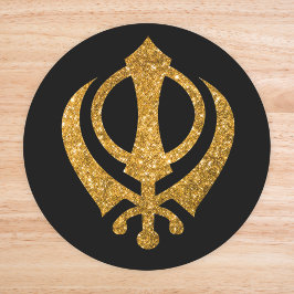 Sikh Khanda "Fearless & Free" Runder Aufkleber