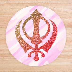 Sikh Khanda "Fearless & Free" Runder Aufkleber