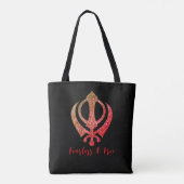 Sikh Khanda "Fearless & Free" Tasche (Rückseite)