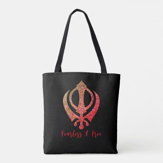 Sikh Khanda "Fearless & Free" Tasche (Rückseite)