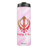 Sikh Khanda "Fearless & Free" Thermosbecher (Vorderseite)