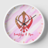 Sikh Khanda "Fearless & Free" Uhr (Vorderseite)