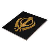Sikh Khanda Glittery Symbol Fliese (Seite)