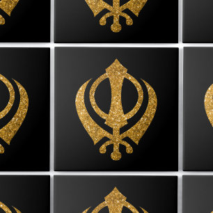 Sikh Khanda Glittery Symbol Fliese
