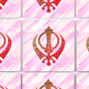 Sikh Khanda Glittery Symbol Fliese
