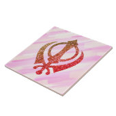 Sikh Khanda Glittery Symbol Fliese (Seite)