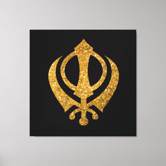 Sikh Khanda Glittery Symbol Leinwanddruck (Vorderseite)
