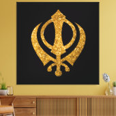 Sikh Khanda Glittery Symbol Leinwanddruck (Insitu (Wohnzimmer))