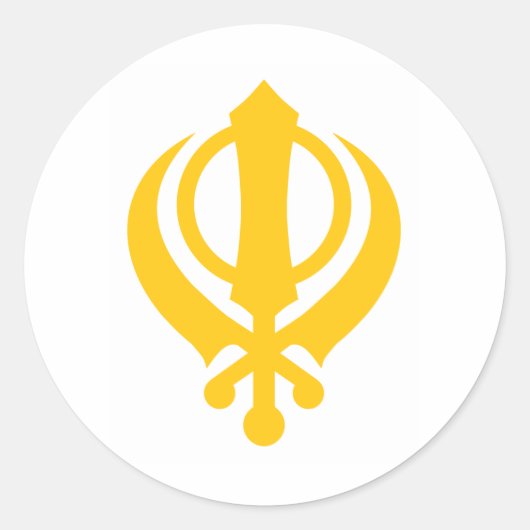 Sikh Khanda Gold Runder Aufkleber (Vorderseite)