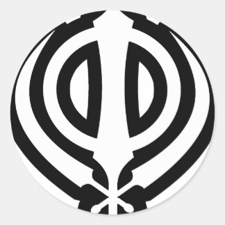 Sikh Khanda Khalsa Sikhism Punjabi Design Runder Aufkleber