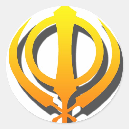 Sikh Khanda Khalsa Sikhism Punjabi Runder Aufkleber (Vorderseite)