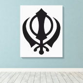 Sikh Khanda Leinwanddruck (Insitu (Holzboden))