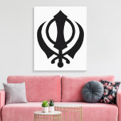 Sikh Khanda Leinwanddruck (Insitu (Wohnzimmer))