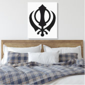Sikh Khanda Leinwanddruck (Insitu (Schlafzimmer))
