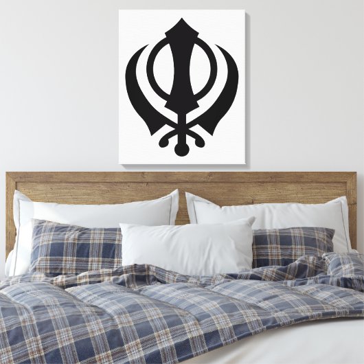 Sikh Khanda Leinwanddruck (Insitu (Schlafzimmer))
