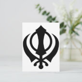 Sikh Khanda Postkarte (Stehend Vorderseite)