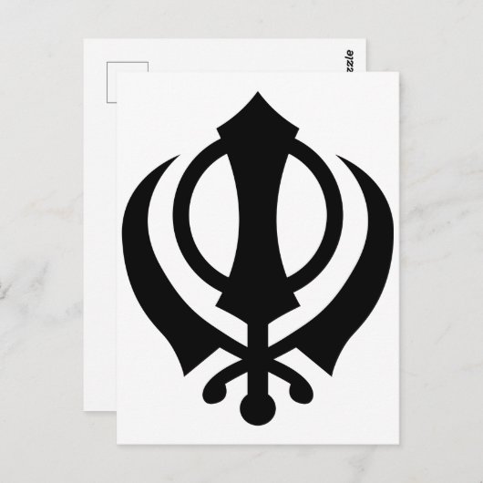 Sikh Khanda Postkarte (Vorne/Hinten)