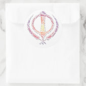 Sikh khanda Symbol einzigartiges Design Runder Aufkleber (Tasche)