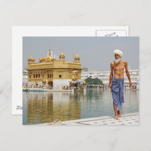 Sikh Pilgrim am Golden Tempel Amritsar Indien Postkarte (Vorne/Hinten)