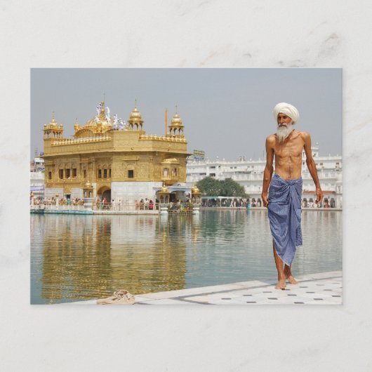 Sikh Pilgrim am Golden Tempel Amritsar Indien Postkarte (Vorderseite)
