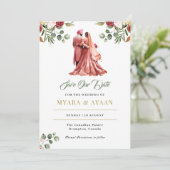 Sikh Save the Date Template Punjabi Save the Date Einladung (Stehend Vorderseite)