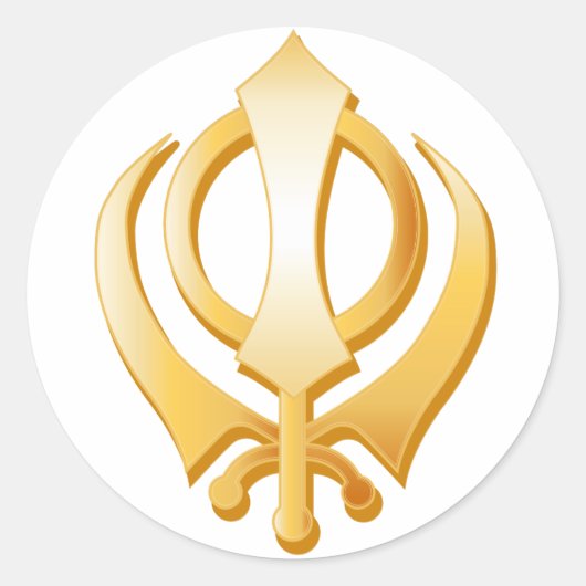 Sikh Symbol Runder Aufkleber (Vorderseite)