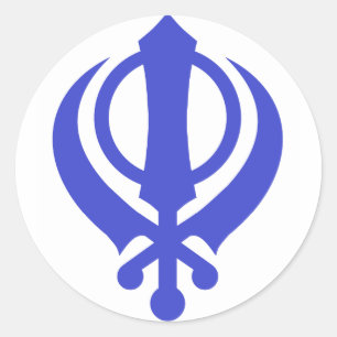 SikhKhanda Blau Runder Aufkleber