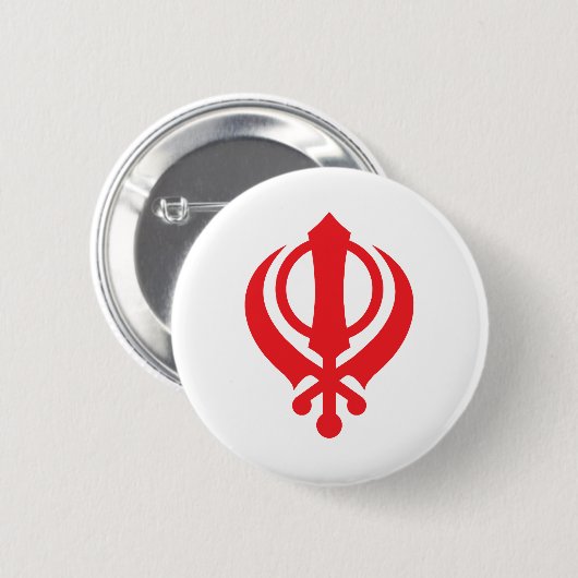 SikhKhanda Rot Button (Vorne & Hinten)