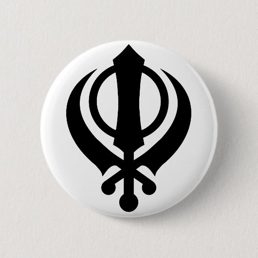 SikhKhanda Schwarzes Button (Vorderseite)