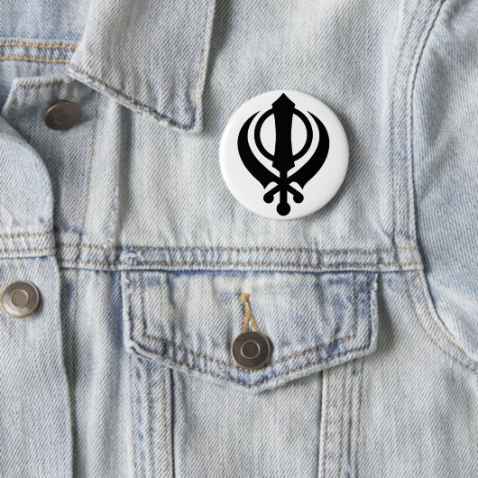 SikhKhanda Schwarzes Button (Beispiel)