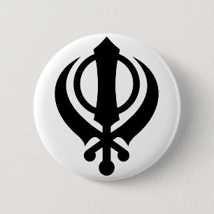 SikhKhanda Schwarzes Button