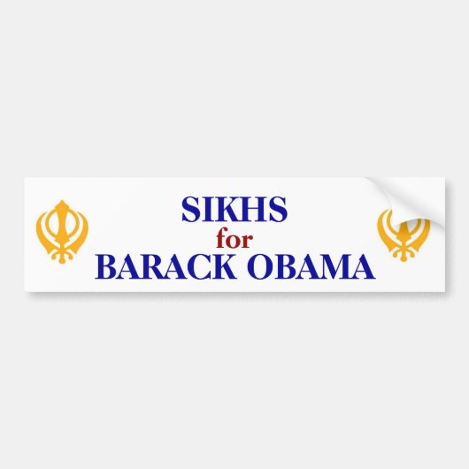 SIKHS FÜR OBAMA-AUTOAUFKLEBER AUTOAUFKLEBER (Vorne)
