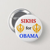 Sikhs für Obama-Knopf 2012 Button (Vorne & Hinten)