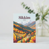 Sikkim Indien Postkarte (Stehend Vorderseite)