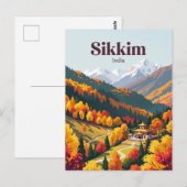 Sikkim Indien Postkarte (Vorne/Hinten)