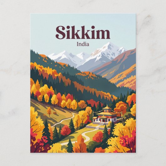 Sikkim Indien Postkarte (Vorderseite)