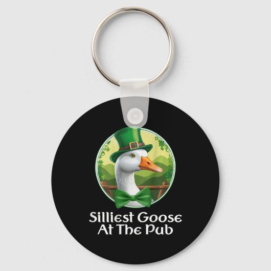 Silarly Goose im Pub St Patricks Day Funny Go Schlüsselanhänger (Vorderseite)