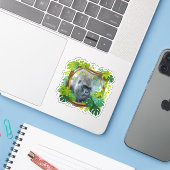Silbenack im Grünen Aufkleber (Laptop mit iPhone)