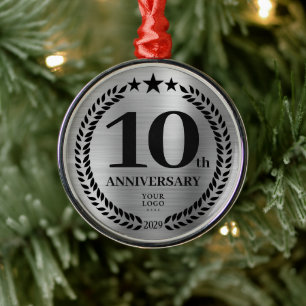 Silber 10 Jahre Firmenlogo Weihnachten Ornament Aus Metall