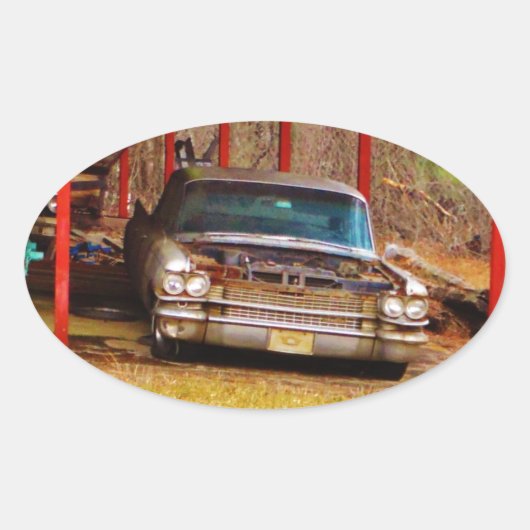 Silber 1963 Sadan Deville Ovaler Aufkleber (Vorderseite)