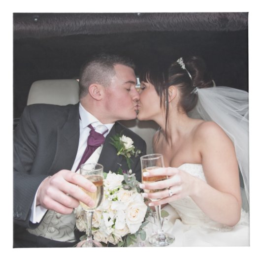 Silber 25 Jahre Jubiläum blaues Foto Würfel (Vorderseite)