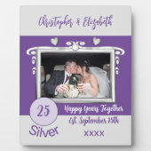 Silber 25 Jahre Jubiläum hinzufügen Namen Foto lil Fotoplatte (Vorderseite)