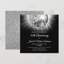 Silber 50 Jahre Party Disco Ball Einladung