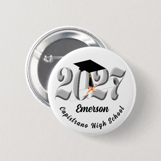 Silber-Abschlussklasse 2027 Button (Vorne & Hinten)