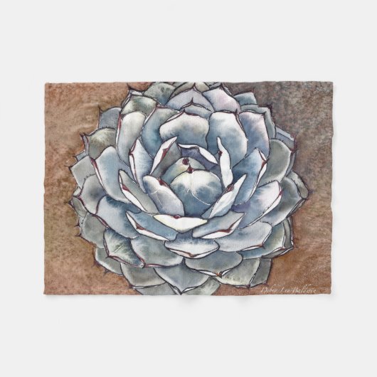 Silber-Agave-Vlies-Decke, drei Größen Fleecedecke (Vorderseite (Horizontal))