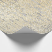 Silber Alte Handschrift auf goldtexturiertem Table Geschenkpapier (Ecke)