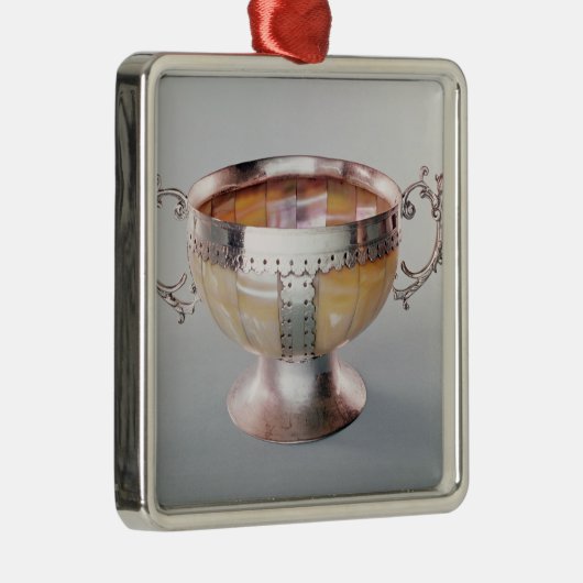 Silber angebrachte Perlmuttwassail Schüssel Silbernes Ornament (Rechts)