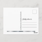 Silber | Aqua Modern Simple Elegante Vielen Dank Postkarte (Rückseite)