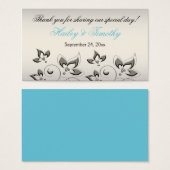 Silber-, Aqua- und Black Floral Gastgeschenk Hochz (Vorne & Hinten)